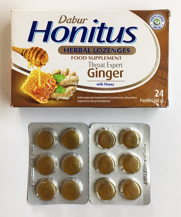 Honitus Dabur - льодяники від кашлю з імберем та медом